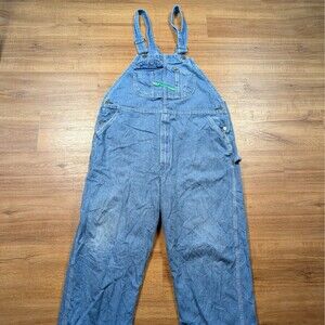 Key Imperial Overalls Mens Sz 42x32 Blue Work Farm Trucker Bib Denim Workwear
